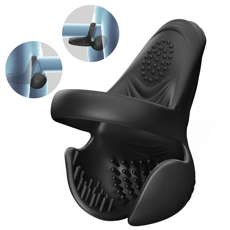 BestVibe 10-pattern vibrating balls dense tickler penis ring with textured silicone surface designed for added stimulation during wear.